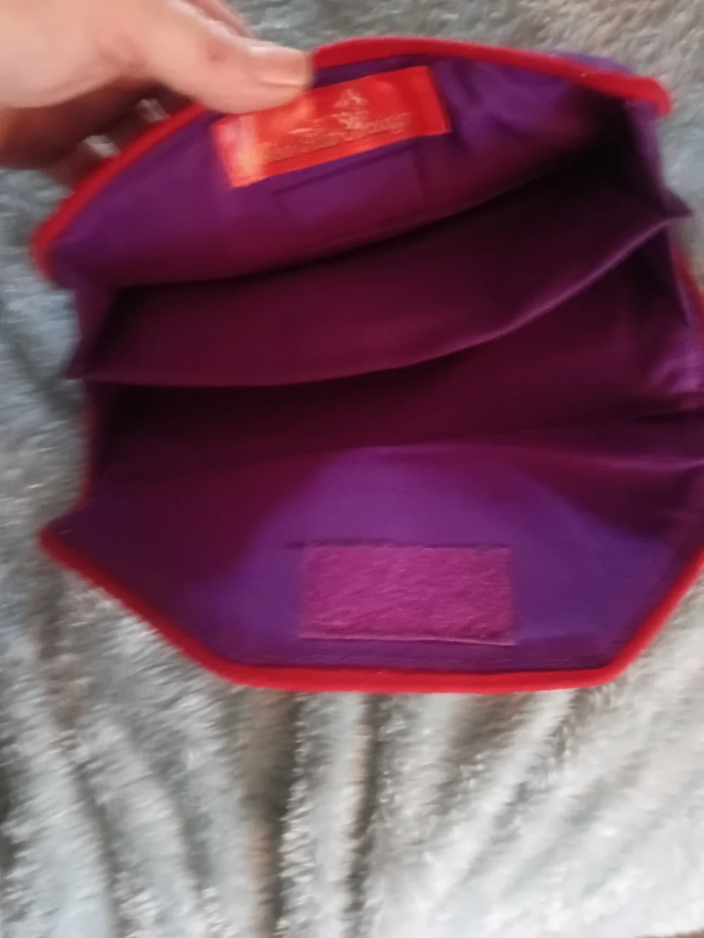 Red Hat Society Beaded Embellished Purple Wallet Card Holder